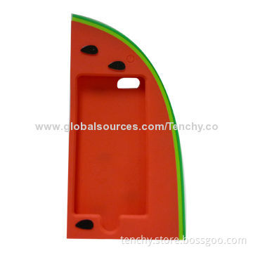 Silicone Case for iPhone, Watermelon Design, Customized Colors and Logos are Welcome